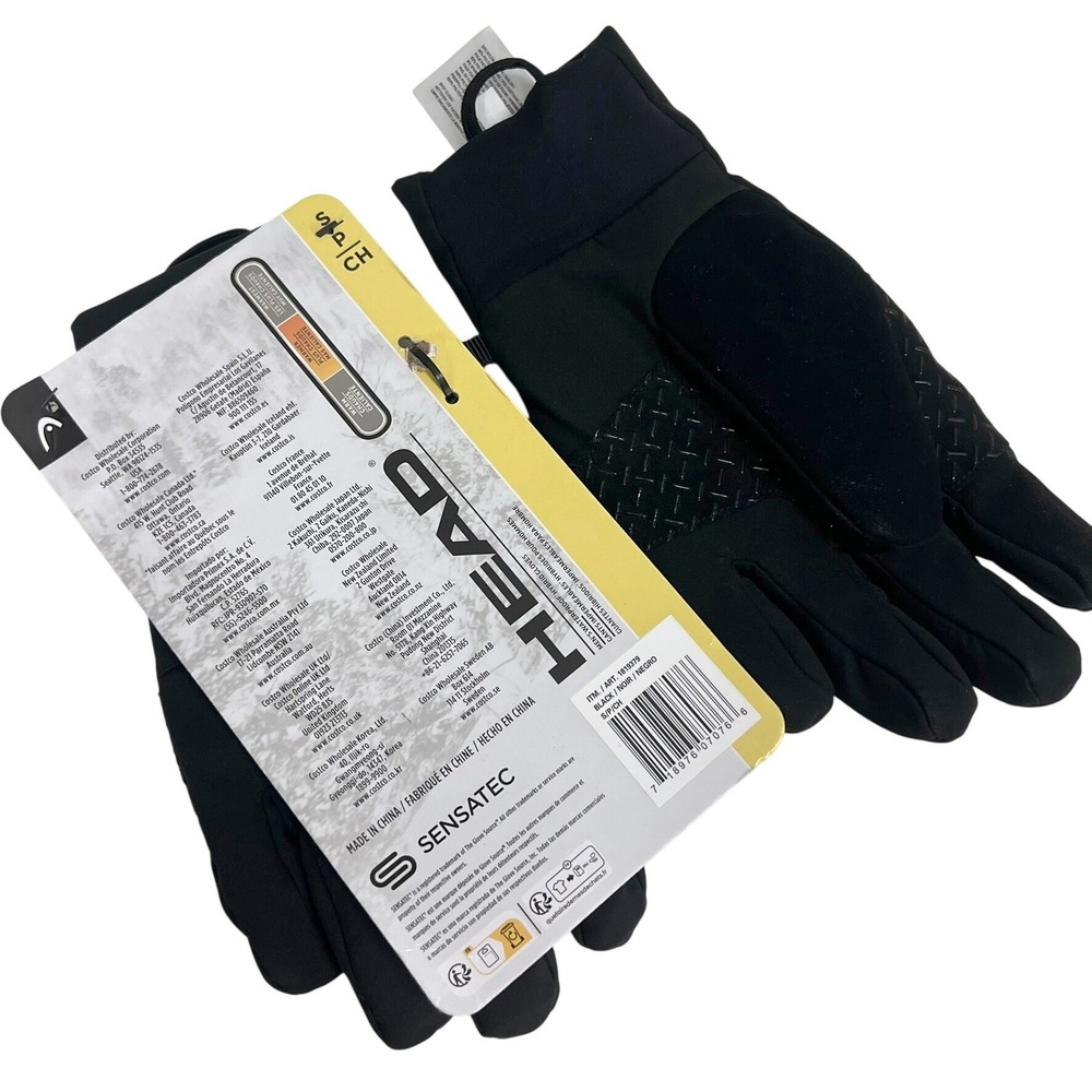 Head Mens Waterproof Hybrid Gloves Black Sensatec Touchscreen 1819379 Small NWT